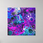Lila, blaue, moderne Abstrakte Fluid Art Marmorzel Leinwanddruck (Vorderseite)
