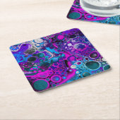 Lila, blaue, moderne Abstrakte Fluid Art Marmorzel Rechteckiger Pappuntersetzer (angewinkelt)