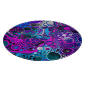 Lila, blaue, moderne Abstrakte Fluid Art Marmorzel Schneidebrett (Ecke)