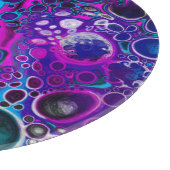 Lila, blaue, moderne Abstrakte Fluid Art Marmorzel Schneidebrett (Ecke)