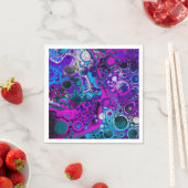 Lila, blaue, moderne Abstrakte Fluid Art Marmorzel Serviette (Beispiel)