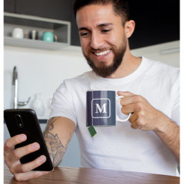 Lila Blaue Ombre - Monogramm-Kaffeetasse Kaffeetasse