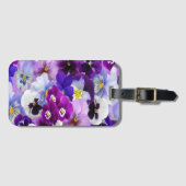 Lila-blaue Pansy-Blume Gepäckanhänger (Vorderseite (Horizontal))
