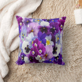 Lila-blaue Pansy-Blume Kissen
