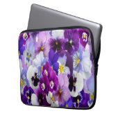 Lila-blaue Pansy-Blume Laptopschutzhülle (Vorderseite Links)