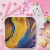 Lila, blaue Papierplatte Pappteller (Party)