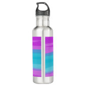 Lila blaue Pinselstriche Monogram Edelstahlflasche (Rückseite)