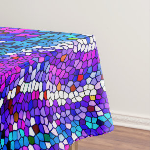 Lila blaue rosa Mosaik-Fliesen-Muster-Tischdecke Tischdecke
