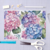 Lila, blaue, rosa Wasserfarbe Hydrangea-Blume Seidenpapier (Handwerk)