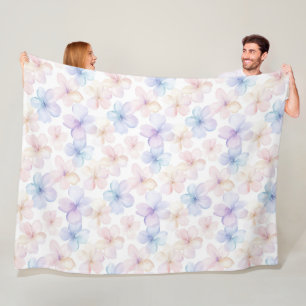 Lila Blaue Rosa Weibliche Blumen Fleecedecke