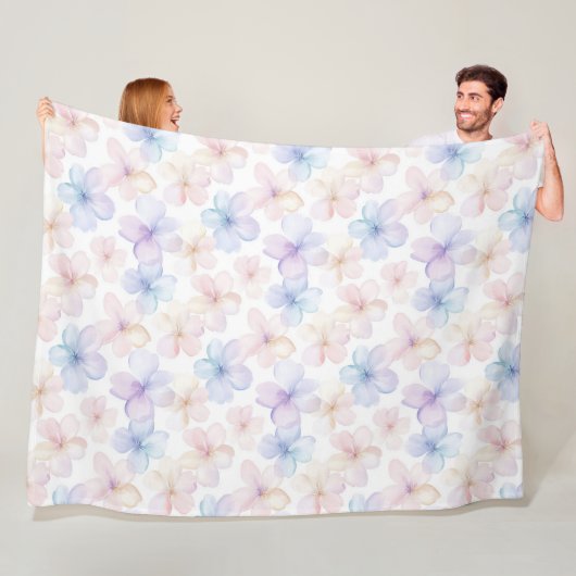 Lila Blaue Rosa Weibliche Blumen Fleecedecke (Beispiel)