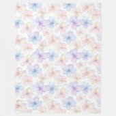 Lila Blaue Rosa Weibliche Blumen Fleecedecke (Vorderseite)