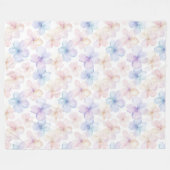 Lila Blaue Rosa Weibliche Blumen Fleecedecke (Vorderseite (Horizontal))