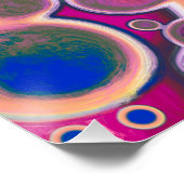 Lila, blaue, rosafarbene, farbige Farbtinte Poster (Ecke)