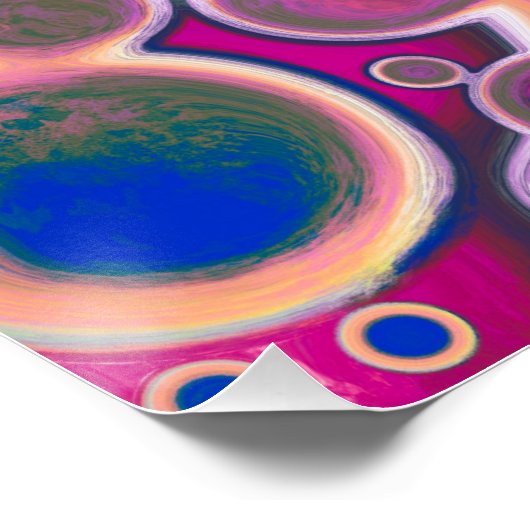 Lila, blaue, rosafarbene, farbige Farbtinte Poster (Ecke)