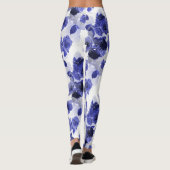 Lila blaue Rose Leggings (Rückseite)