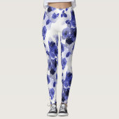 Lila blaue Rose Leggings (Vorderseite)