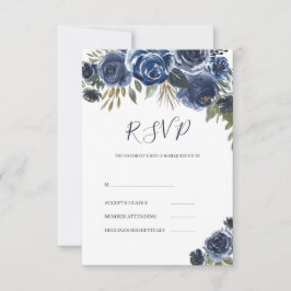 Lila- Blaue Rose RSVP Karte