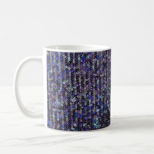 Lila blaue Sequenzen | Funkmuster Kaffeetasse (Links)