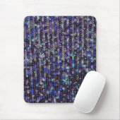 Lila blaue Sequenzen Glitzer Funkelmuster Mousepad (Mit Mouse)