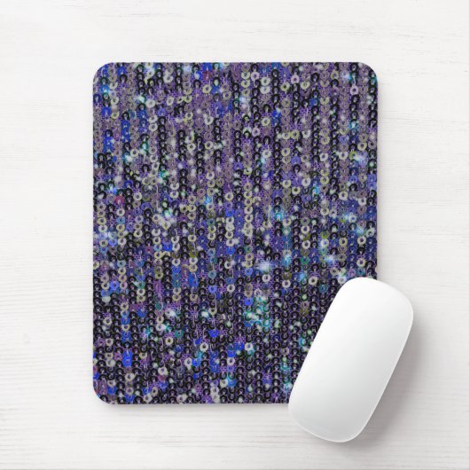 Lila blaue Sequenzen Glitzer Funkelmuster Mousepad (Mit Mouse)