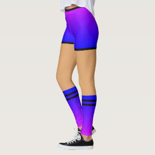 Lila blaue Shorts Leggings Socken Schwarze Streife