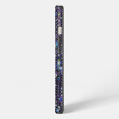 Lila blaue Strasssteine | Glitzer-Muster   iPhone Hülle (Linke Seite)