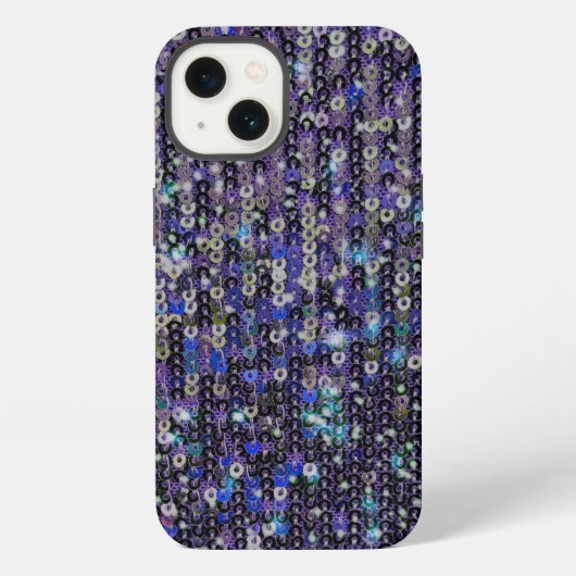 Lila blaue Strasssteine | Glitzer-Muster   iPhone Hülle (Rückseite)