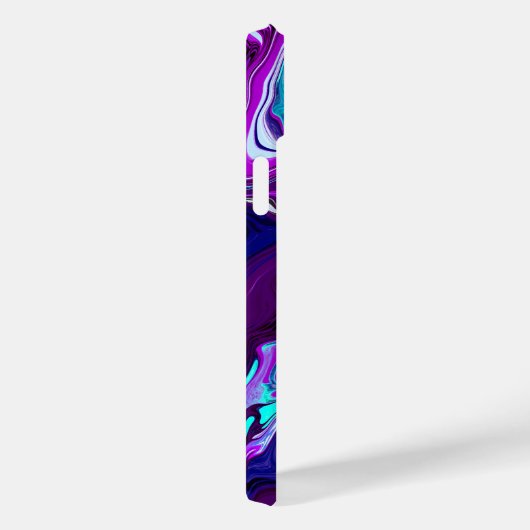 Lila, blaue und Aquamarine Abstrakte Fluid Art Case-Mate iPhone Hülle (Rückseite / Rechts)