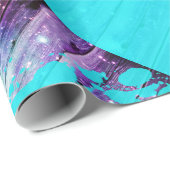 Lila, blaue und aquamarine hölzerne Planken u. Geschenkpapier (Rolleneckpunkt)