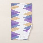 Lila, blaue und gelbe Dreiecke Badhandtuch Set (Handtuch)
