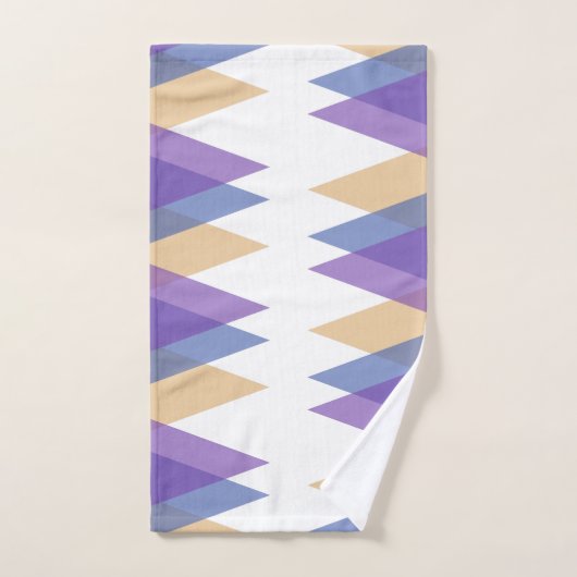 Lila, blaue und gelbe Dreiecke Badhandtuch Set (Handtuch)