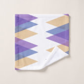 Lila, blaue und gelbe Dreiecke Badhandtuch Set (Waschlappen)