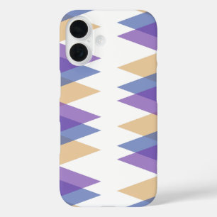 Lila, blaue und gelbe Dreiecke iPhone 16 Hülle