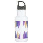 Lila, blaue und gelbe Dreiecke Edelstahlflasche (Rückseite)