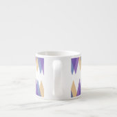 Lila, blaue und gelbe Dreiecke Espressotasse (Rückseite)