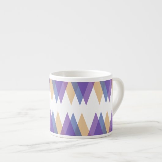 Lila, blaue und gelbe Dreiecke Espressotasse (Vorderseite Rechts)