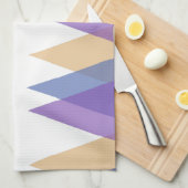 Lila, blaue und gelbe Dreiecke Geschirrtuch (Viertel Falte)