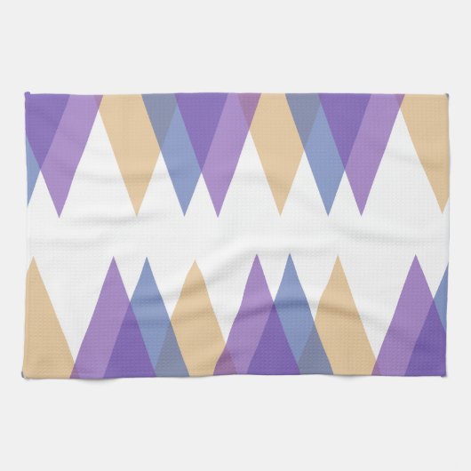 Lila, blaue und gelbe Dreiecke Geschirrtuch (Horizontal)