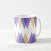 Lila, blaue und gelbe Dreiecke Kaffeetasse (VorderseiteRechts)