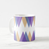 Lila, blaue und gelbe Dreiecke Kaffeetasse (Vorderseite Links)