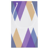 Lila, blaue und gelbe Dreiecke Kleine Geschenktüte (Rückseite)