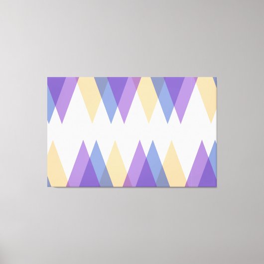 Lila, blaue und gelbe Dreiecke Leinwanddruck (Vorderseite)