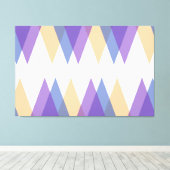 Lila, blaue und gelbe Dreiecke Leinwanddruck (Insitu (Holzboden))