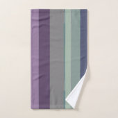 Lila, blaue und grüne Abstrakte Streifen Badhandtuch Set (Handtuch)