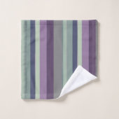 Lila, blaue und grüne Abstrakte Streifen Badhandtuch Set (Waschlappen)