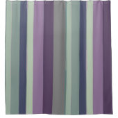 Lila, blaue und grüne Abstrakte Streifen Duschvorhang (Vorderseite)