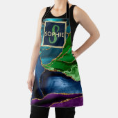 Lila, blaue und grüne Imitate Gold Glitzer Agate Schürze (InSitu)