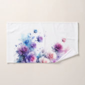 Lila, blaue und rosa Aquarellfarben-Rose Badhandtuch Set (Handtuch)
