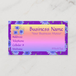 Lila blaue und rosa Flower Business Card Rabattkarte